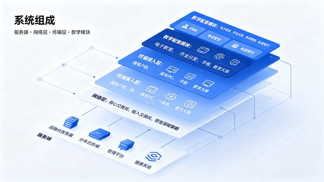 教育数字化校园云桌面系统 中小学高校机房集中管控方案(图3)