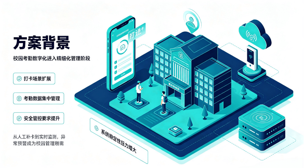 校园打卡系统异常预警处置方案:实现考勤运维全流程管控(图1) 校园打卡系统异常预警处置方案:实现考勤运维全流程管控(图1)