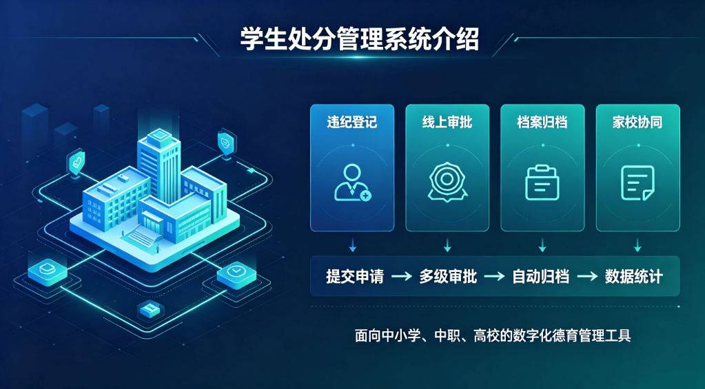 学生处分管理系统：校园违纪审批归档家校通知德育管理平台(图1)