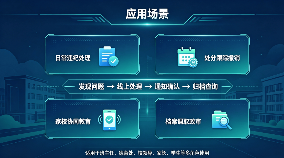 学生处分管理系统：校园违纪审批归档家校通知德育管理平台(图4)