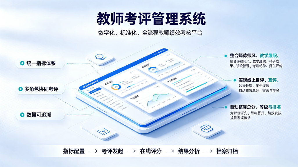 教师考评管理系统：学校教师绩效考核评优评先职称评审平台(图1)